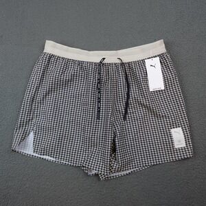 Puma X Saysky Shorts Mens Large Navy Houndstooth Running Lined 526958 71